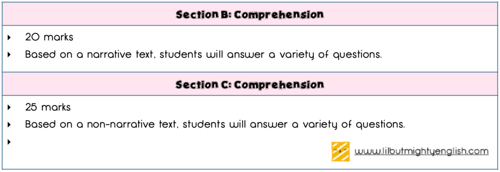 Secondary English Comprehension Section B and C | Lil' but Mighty
