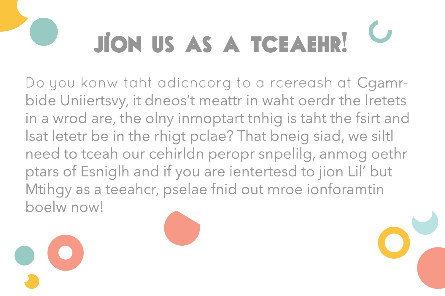 Joinusasateacherjumbled