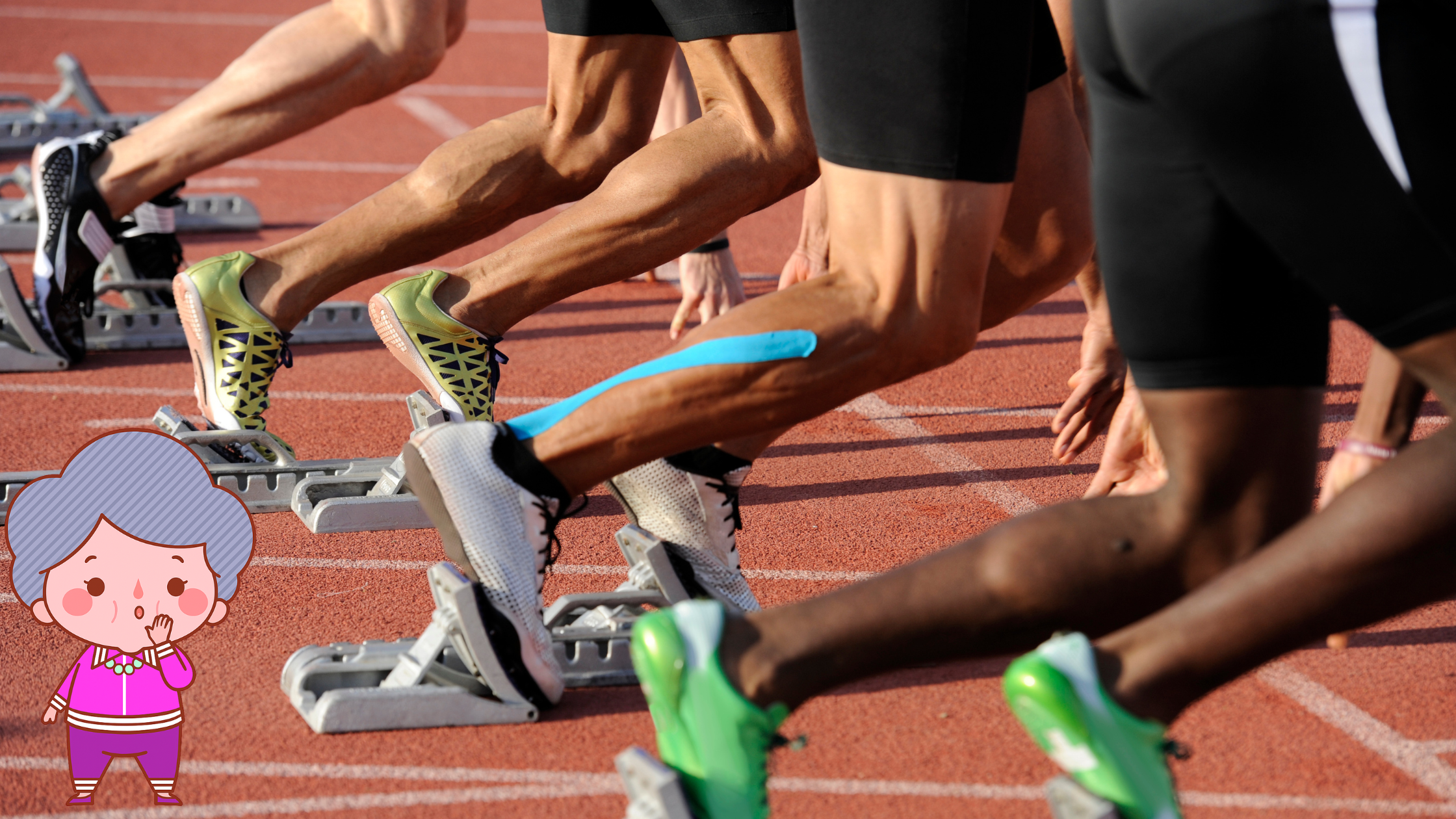 runners lined up at the starting blocks runners lined up at the starting blocks